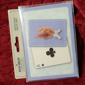 Hipster double deck of cards w roosters 🐓